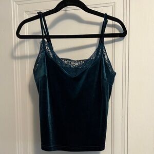 Forever 21 Dark Teal Velvet Lace Cami
